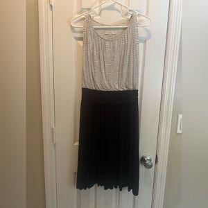 LOFT Black and White Striped Dress XS